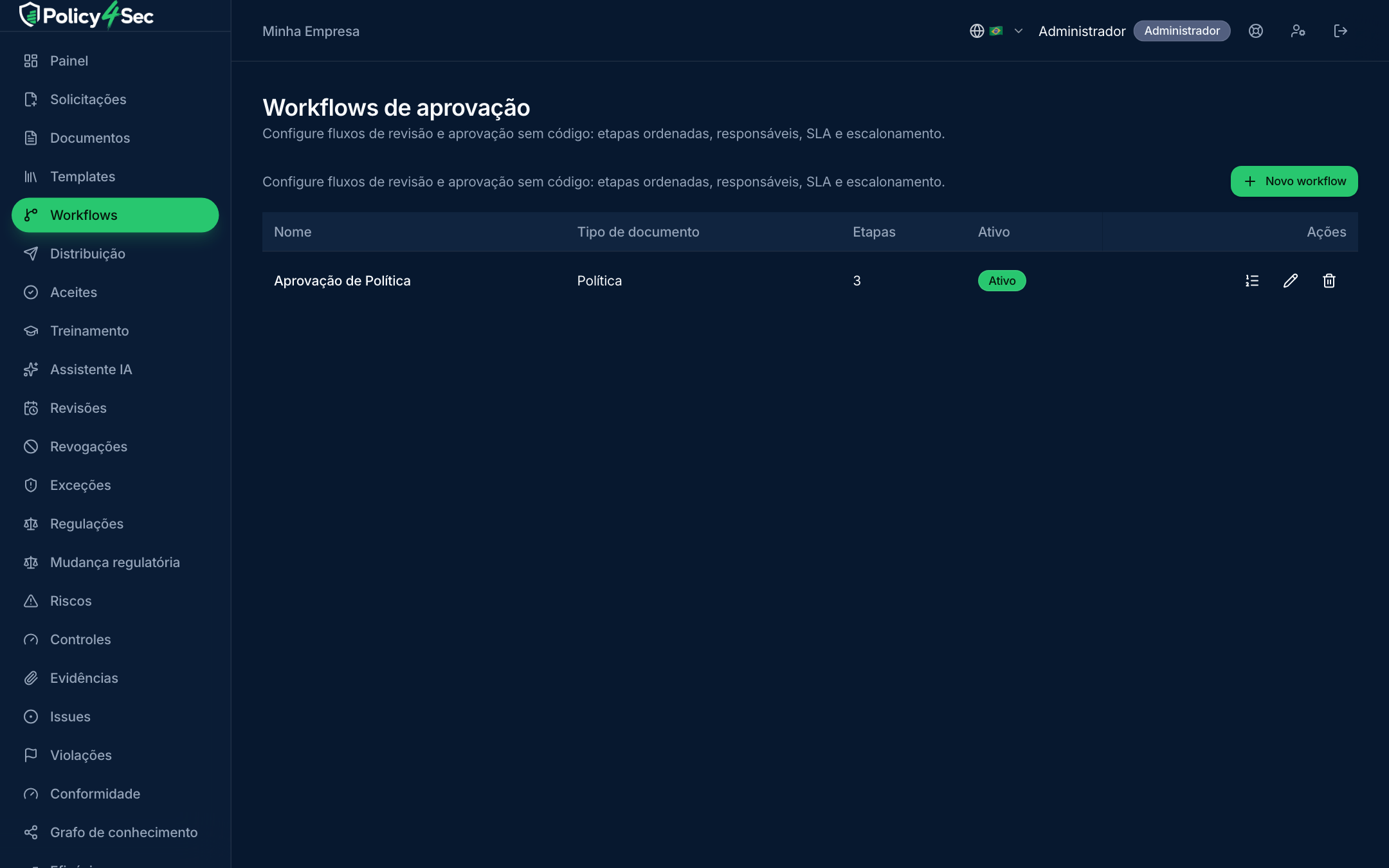 Aprovação com segregação de funções